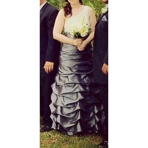 Grey/Silver and Cream/White Prom Dress